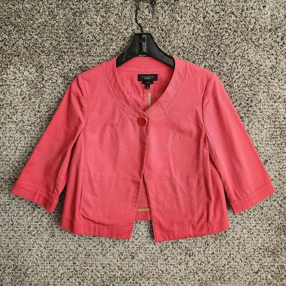 Talbots Blazer Jacket Womens 4 Pink Single Button Stretch Career Casual Ladies - Picture 1 of 7